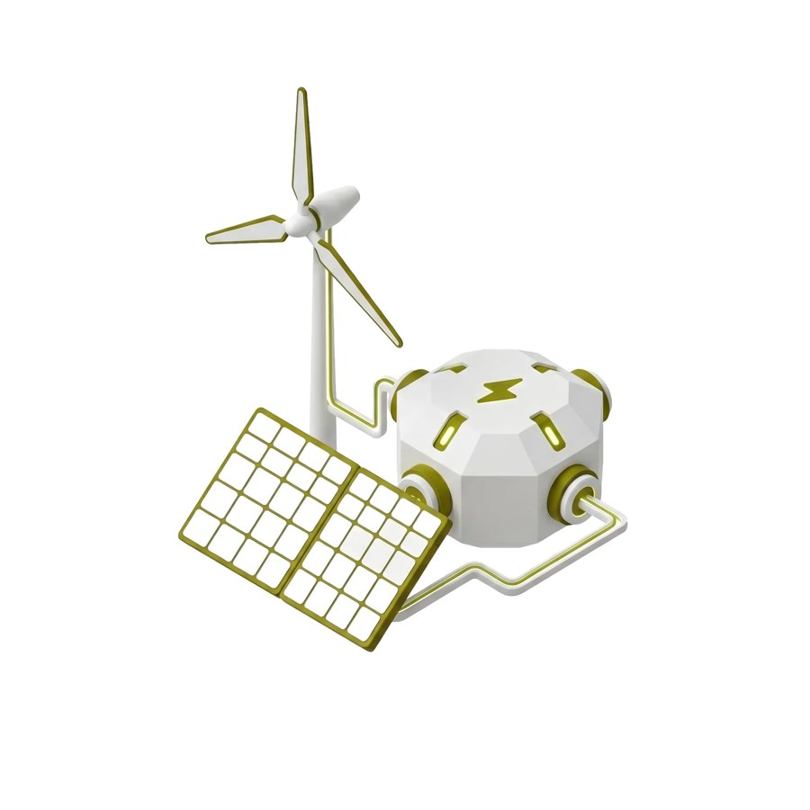 Solar & battery development architectural or illustrative reference